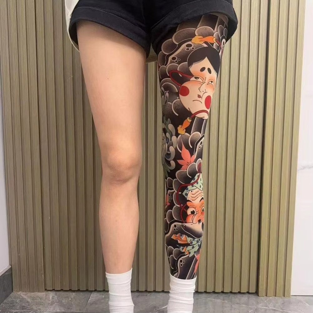 Full Leg Fake Tattoo Socks Pri - Fishing Socks review and price