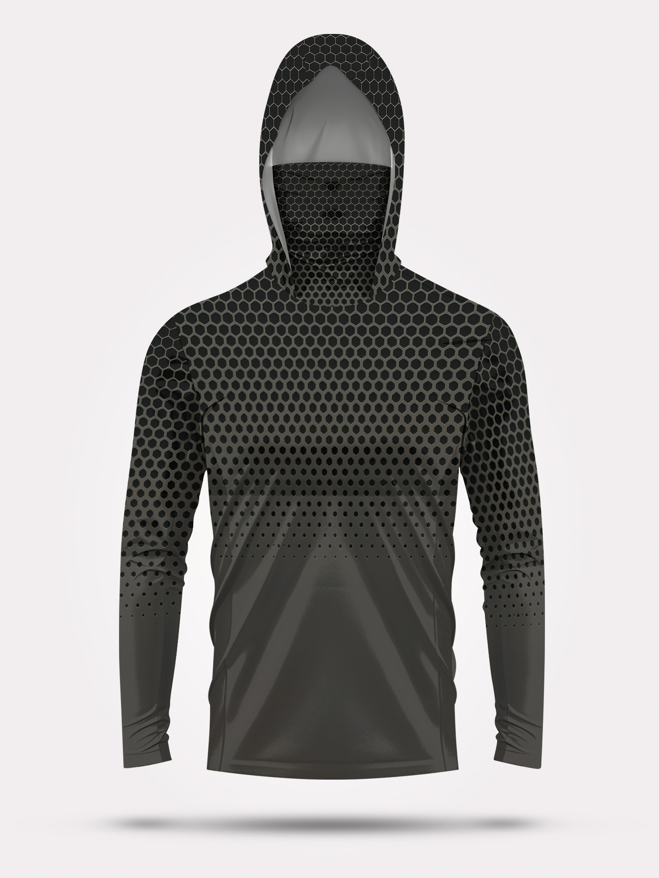 Grey Gradient Honeycomb Men Fi - Fishing Hoodie review and price