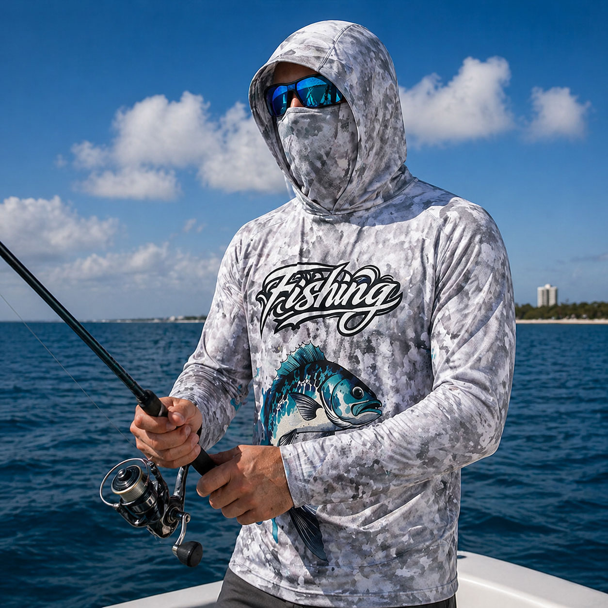 Fishing Shirt Hooded Men Fishi - Fishing Mask Sun Protection review and price