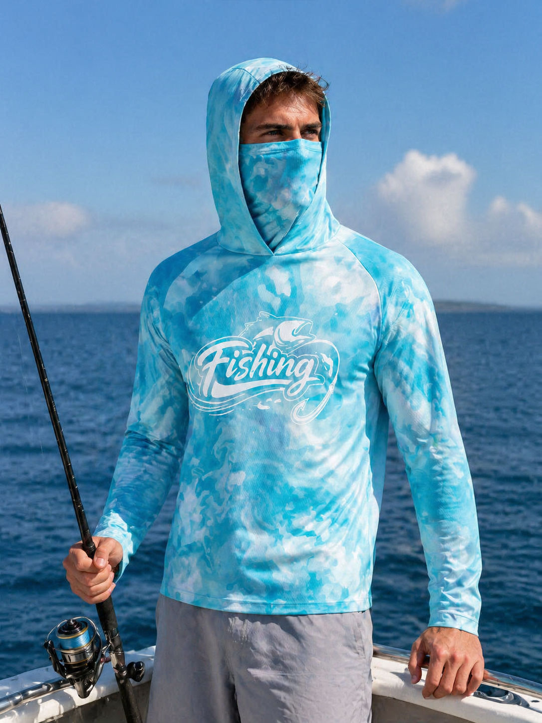 Fishing Shirt Hooded Men Fishi - Fishing Mask Sun Protection review and price
