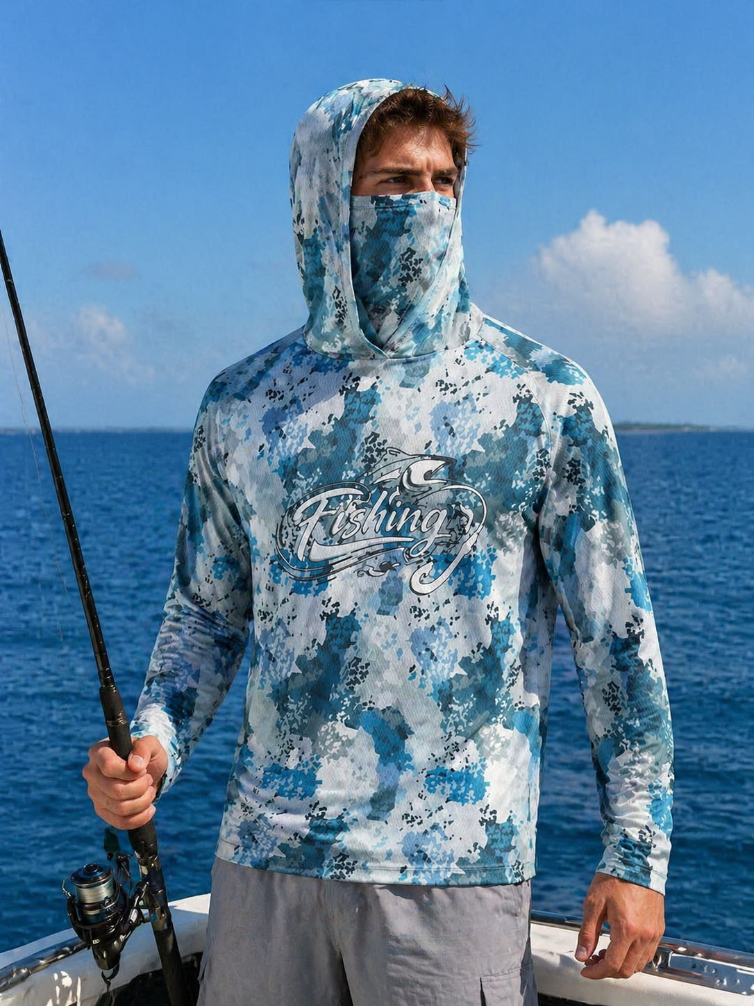 Fishing Shirt Hooded Men Fishi - Fishing Mask Sun Protection review and price